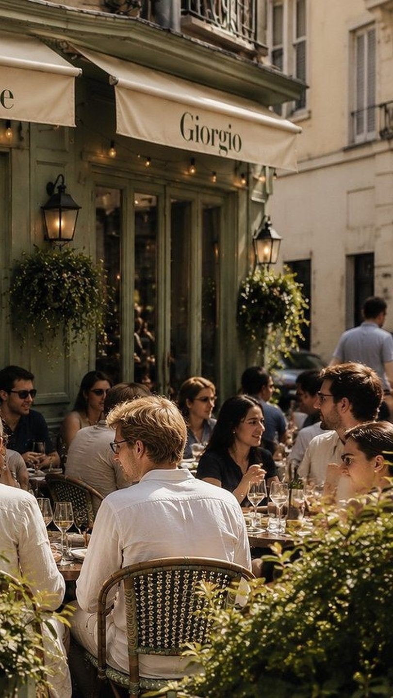 La terrasse animée de Giorgio, rue André Bonnenfant à Saint-Germain-en-Laye